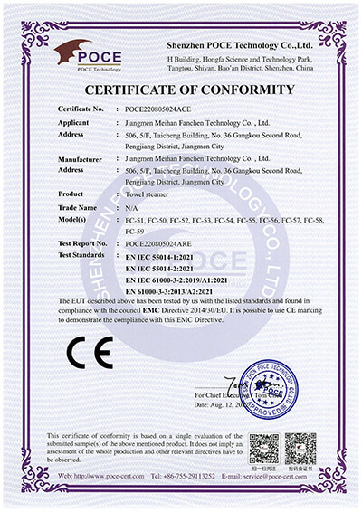 CERTIFICATE OF CONFORMITY